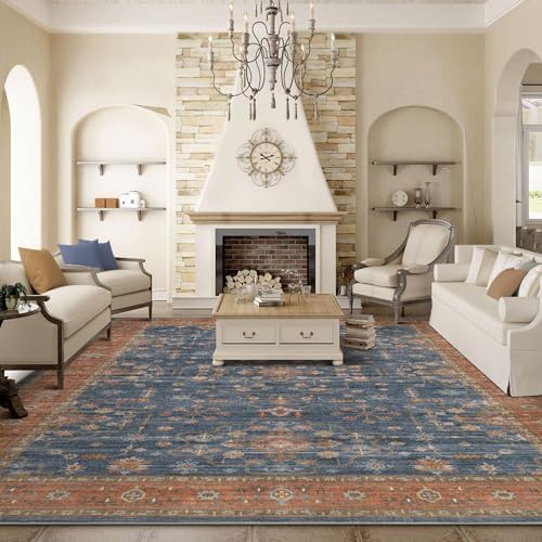 6x9 Area Rug for Living Room- Machine Washable Soft Oriental Vintage Large - Image 3