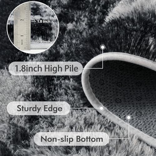 5x7 Ft Large Shag Rugs for Bedroom Living Room, Tie Dyed Ultra Soft Fluffy - Image 5