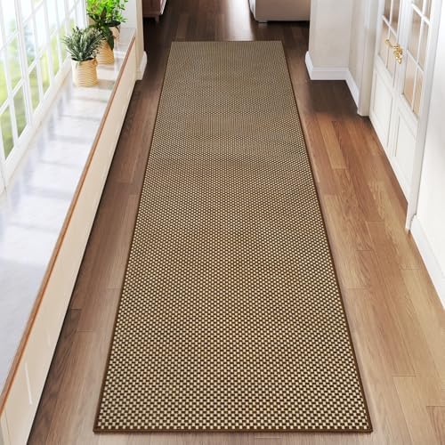 YDKGL Hallway Runner Rug Long Kitchen Runner Washable Dark Brown 2x8 ft by YDKGL