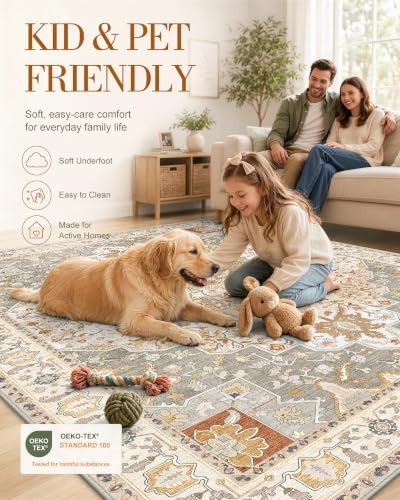 OLANLY 3x4 Washable Accent Rug, Soft Non Slip Carpet - Image 5