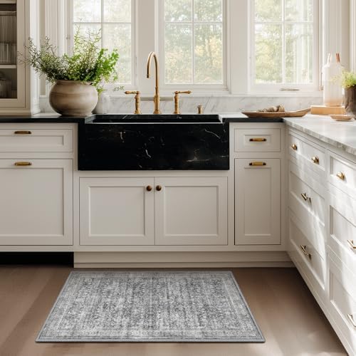 Grey Entryway Rug Indoor, 2x3 Small Door Rugs - Image 4