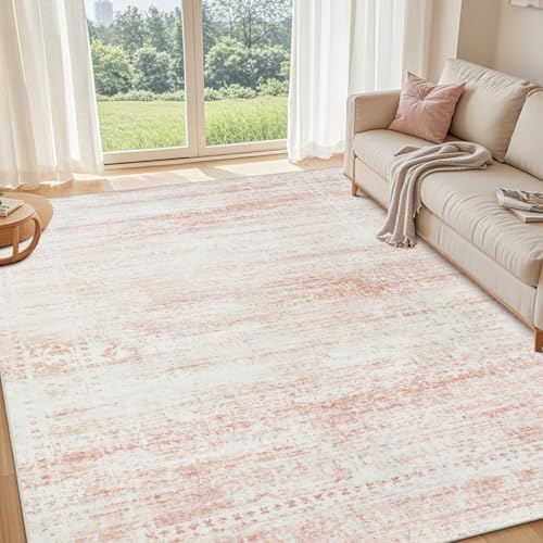 Pink Washable Rugs 6x9 Area Rugs - Image 2