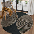 Lahome Modern Rainbow Round Rug 6ft, Easy Jute Circle Outdoor Rug by Lahome