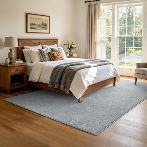 4x6 Light Grey Solid Area Rug Washable Non-Slip - Image 2