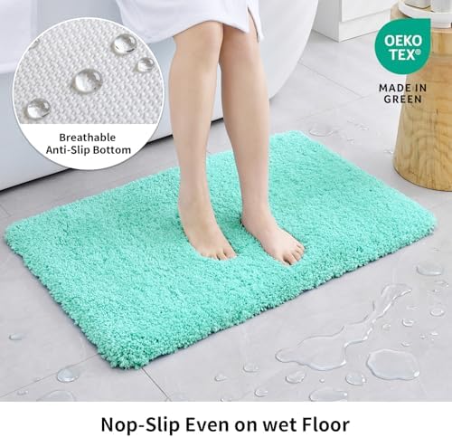 Disolla Mint Green Bathroom Rugs 17x24, Non-Slip Plush Small Bath Mat - Image 3
