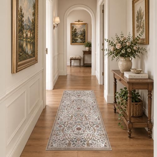 2x5 Floral Runner Rug for Hallway Washable Kitchen Runner Rug - Image 3