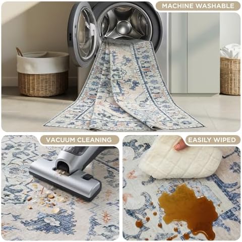 Joydeco Washable 2x5 Hallway Runner Rug Vintage - Image 4