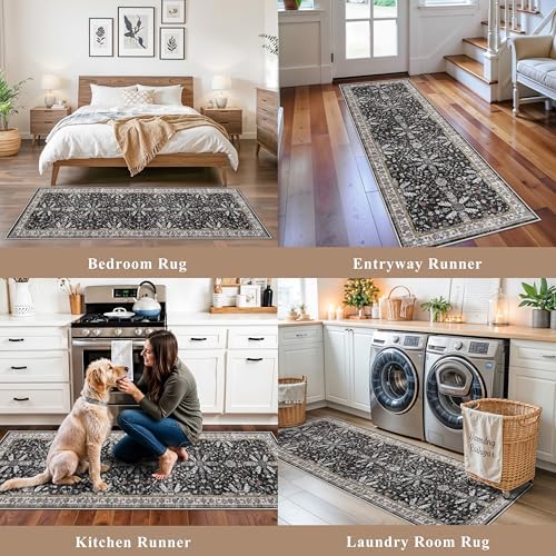 2x6 Washable Kitchen Runner Rug – Non-Slip Boho Vintage Carpet Runner - Image 4