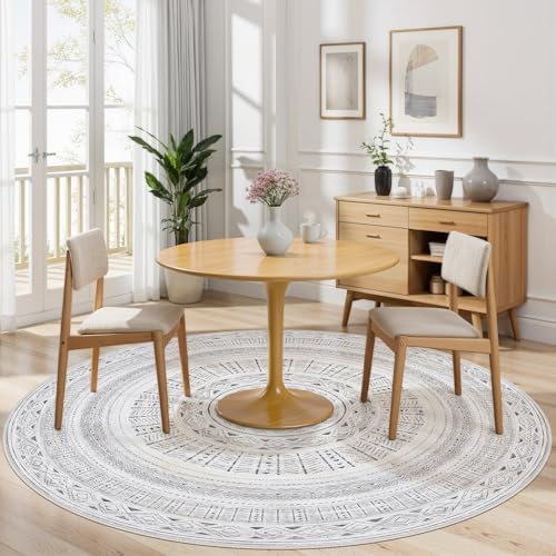 cotiled 6x6 Round Rug 6ft Circle Living Room Boho Area Rugs - Image 4