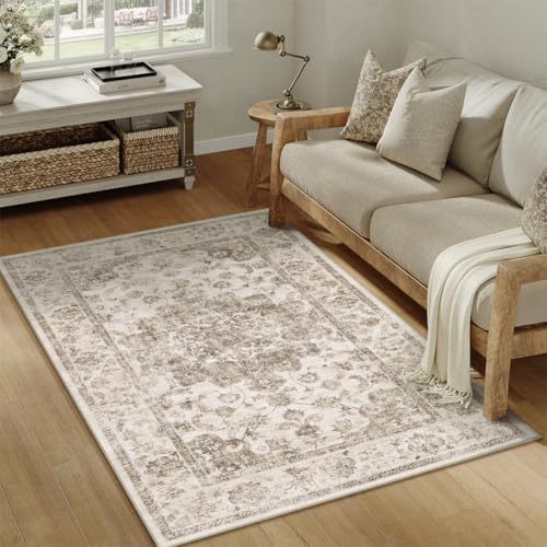 3x5 Brown Neutral Area Rug by WondRg