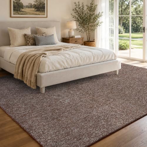 8x10 Large Brown/White Area Rug Non-Slip Washable - Image 2