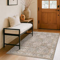 Vintage 4x6 Entryway Rug, Washable Area Rugs by HazoHaus