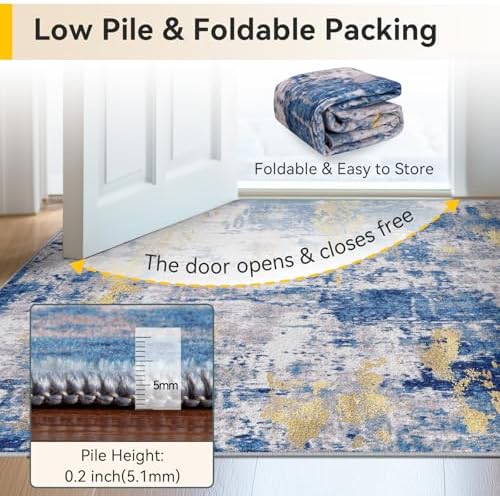 RELEANY Washable Runner 3'x8' Abstract Area Rug - Image 4