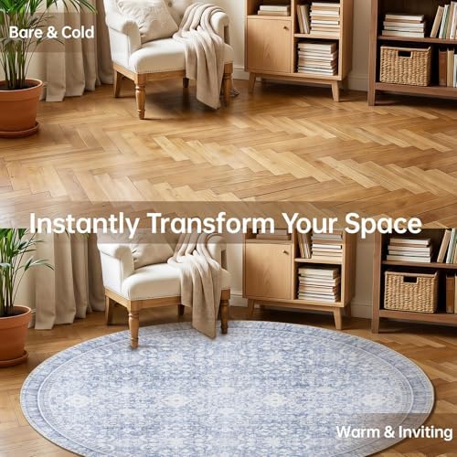 Sasttie Round Rug 6ft, Ultra-Soft Washable Rug - Image 3