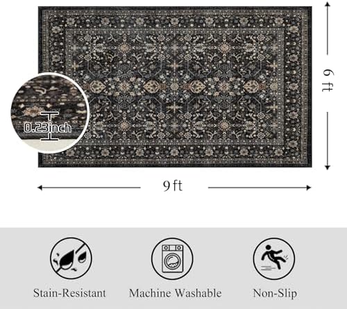 Ruaruarug Washable Area Rug 6×9 - Image 2