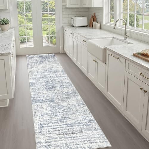 LOONGRUG Runner Rug 3x10 Machine Washable Non-Slip Neutral Modern Rug Blue by LOONGRUG