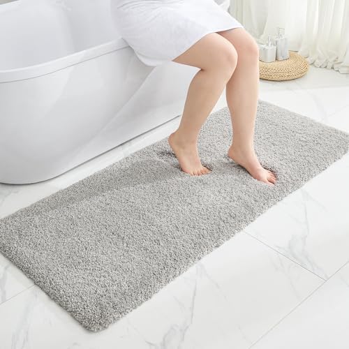 Disolla Gray Bathroom Runner Rug 24x70, Soft Plush Extra Large Bath Mat by Disolla