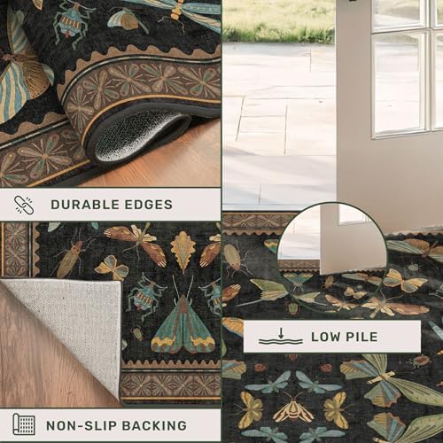 2x7 Black Non Slip Kitchen Runner Rug, Boho Washable Runner - Image 5