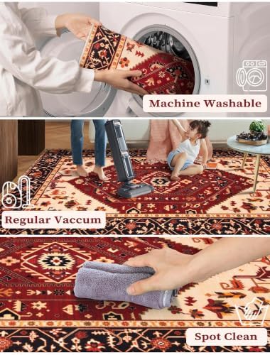 SERISSA 2'6"x12' Washable Non Slip Boho Runner Rug - Image 3