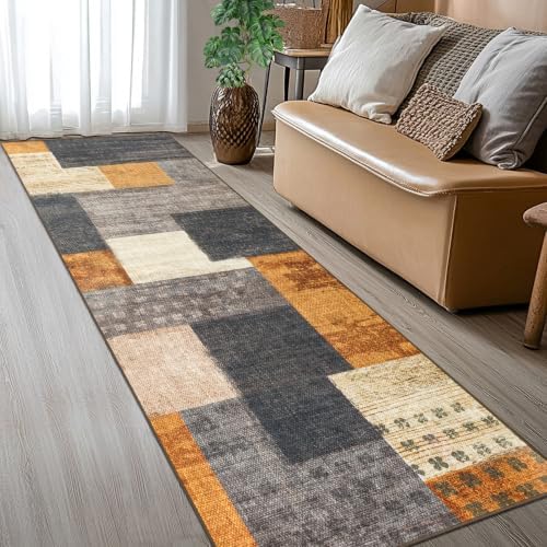 Modern Geometric Patchwork Indoor Runner Rug by QDUIDU