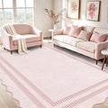 Pink Rugs for Bedroom Girls, 6x9 Washable Non Slip Area Rugs for Living Room by LORWER