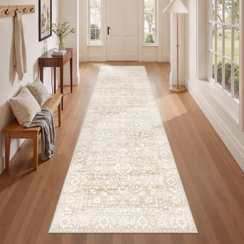 Soalmost 2.5'x8' Runner Rugs for Hallway, Washable Kitchen Runner Rug Beige - Image 4