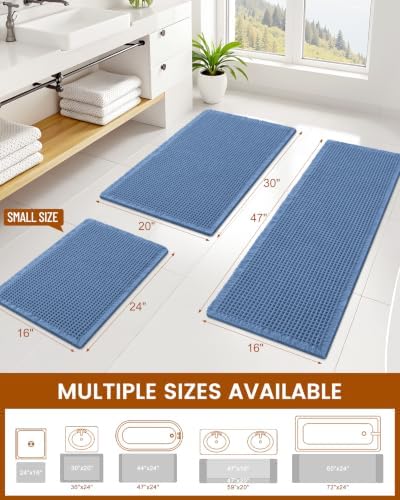 Smiry Waffle Bath Mat 72X16, Extra Soft Absorbent Bathroom Rugs - Image 2