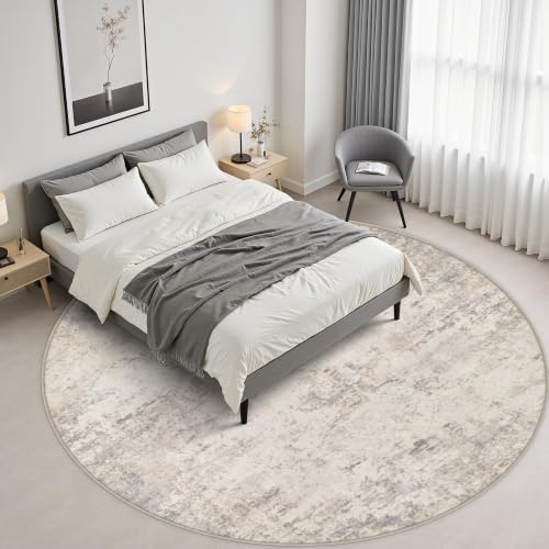 Round Area Rug Living Room: 4 ft Modern Washable Indoor Carpet - Image 5