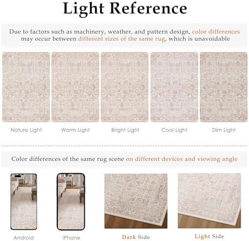 PureCozy Pink Area Rug 10x12 Vintage Floral - Image 6