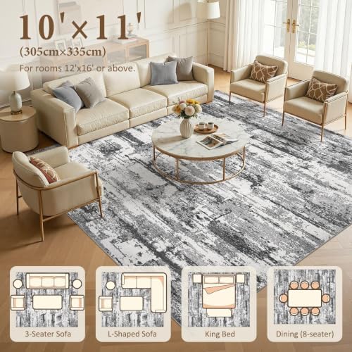 10x11 Area Rugs Abstract Washable Living Room Rug - Image 3