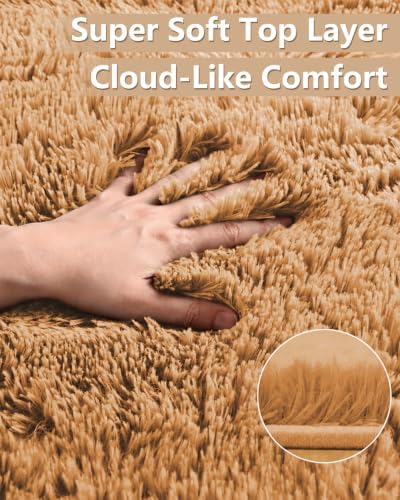 Smiry Area Rugs for Living Room Bedroom 4x5.9 ft, Fluffy Washable Carpet - Image 2