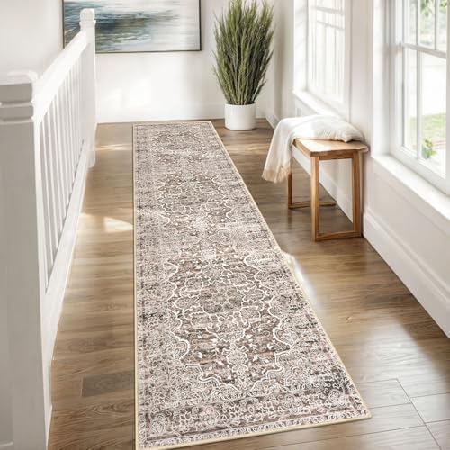 KUTA Vintage Washable Runner Rug 2x8 Brown Runners - Image 3