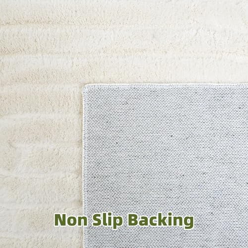 Beige Solid Area Rug 9x12 Large Washable Soft Rugs - Image 4