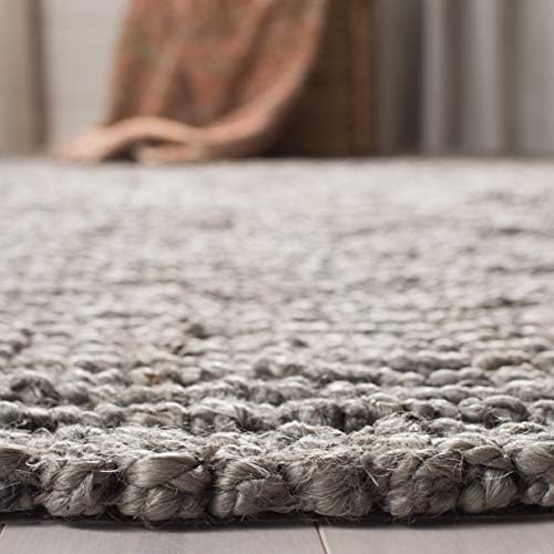SAFAVIEH Natural Fiber Square Rug 8', Jute Knotted Light Grey NF447G - Image 4