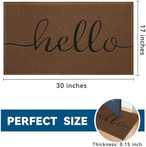 EARTHALL Door Mat Outside Inside Hello Doormat, Durable Floor Mat Non Slip Mat - Image 2