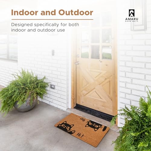 Coir Welcome Mat, Hi-Bye Cat, 24 x 36 in - Image 4