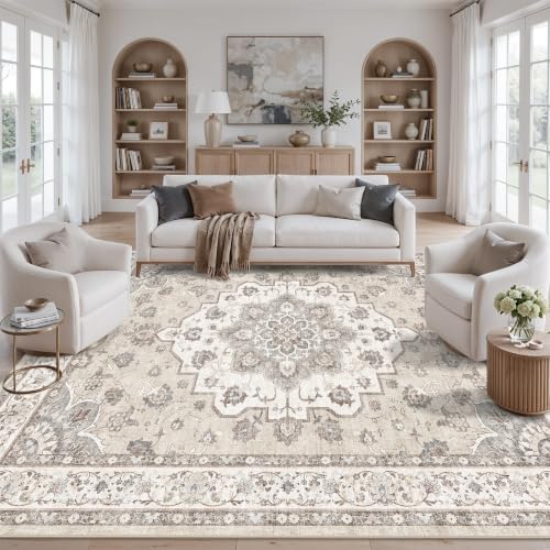 Washable Large 12x14 Area Rug: Farmhouse Rugs - Image 3