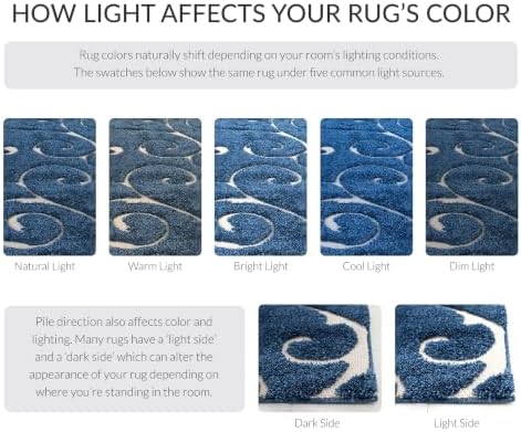 SAFAVIEH Florida Shag Rug 6'x9', Soft Plush Dark Blue & Cream SG455-6511 - Image 3