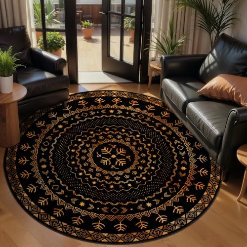 SERISSA 4ft Washable Non-Slip Boho Round Area Rug - Image 2