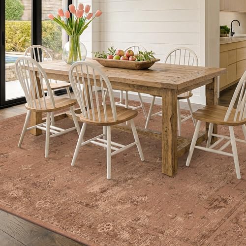 Terracotta 5x8 Washable Area Rug - Image 6