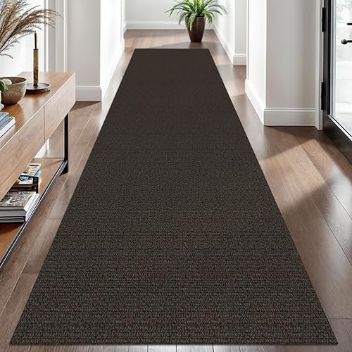 EARTHALL Washable Runner Rug, Non Slip Hall Runner, 3x10 Ft, Taupe/Coffee - Image 6