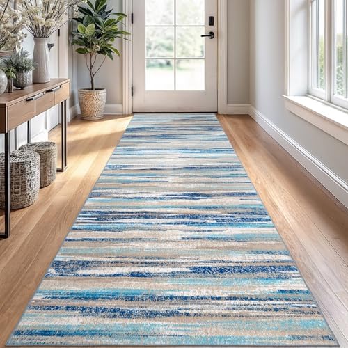 Lansny Abstract 2.6x10 Runner Rug Washable Runners by lansny