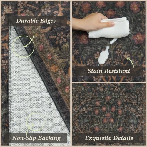 JTJ Taupe Brown Kitchen Rug Set of 3, Washable Non Slip Mats - Image 4