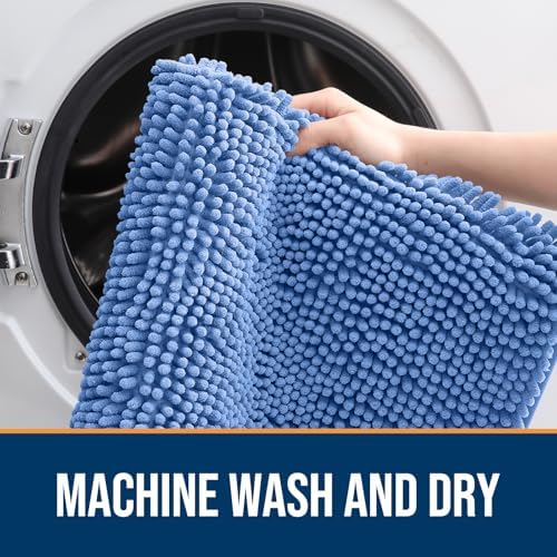 OLANLY Dog Door Mat for Muddy Paws 70x35, Super Absorbent Chenille Mud Mat - Image 5