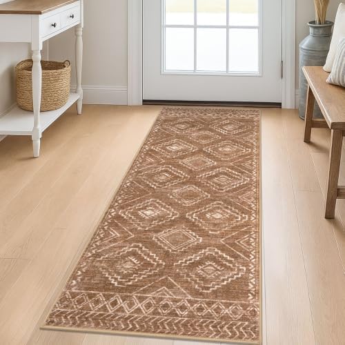 KILOCOCO Washable Runner Rug 2x5 ft Hallway Runners, Mocha Brown by Kilococo
