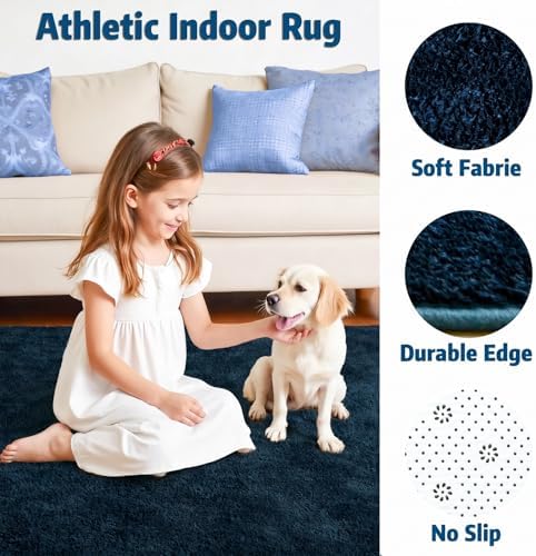Chicrug Blue 2x6 Minimalist Washable Runner Rugs - Image 7
