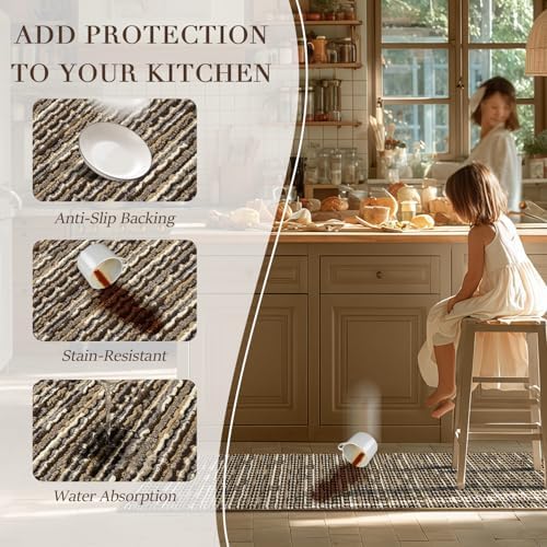 BSICPRO Kitchen Rugs Sets of 2, Non Slip Kitchen Mats - Image 4