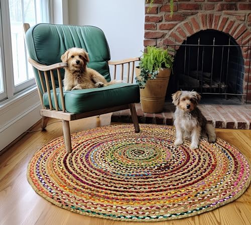 COTTON CRAFT Jute Chindi Braid Rag Rug - Image 5