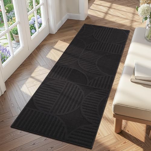 Findosom Hallway Runner Rug 2x6, Geometric High-Low Textured Runner by Findosom
