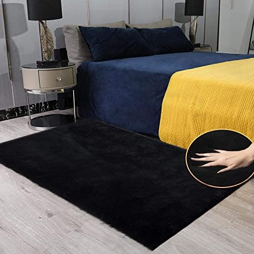 ORINOVA Fuzzy Rabbit Fur Rug Fluffy Rugs Washable Area Rugs - Image 3